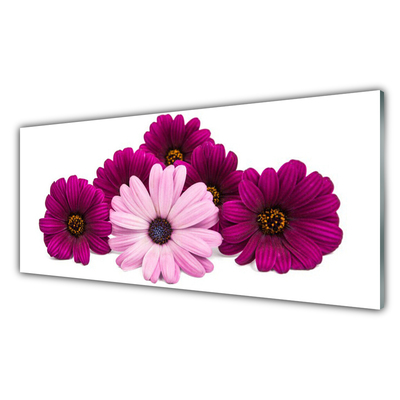 Glass Print Flowers floral red pink