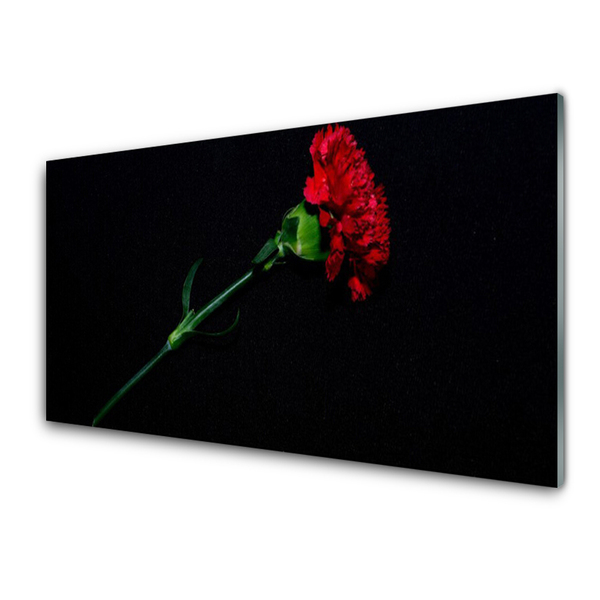 Glass Print Flower floral red green