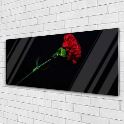 Glass Print Flower floral red green