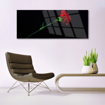 Glass Print Flower floral red green