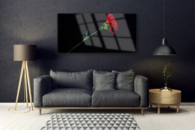 Glass Print Flower floral red green