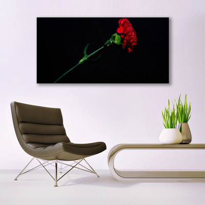 Glass Print Flower floral red green