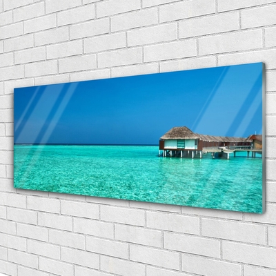 Glass Print Sea landscape blue