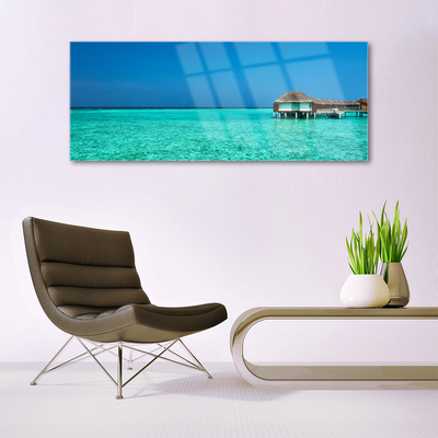 Glass Print Sea landscape blue