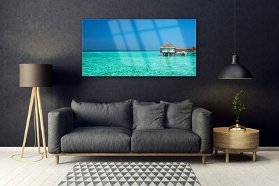 Glass Print Sea landscape blue