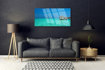 Glass Print Sea landscape blue