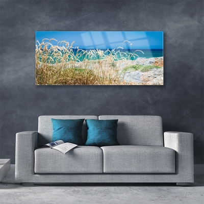 Glass Print Beach landscape brown