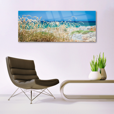 Glass Print Beach landscape brown