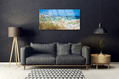 Glass Print Beach landscape brown