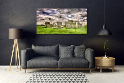 Glass Print Stones landscape grey green