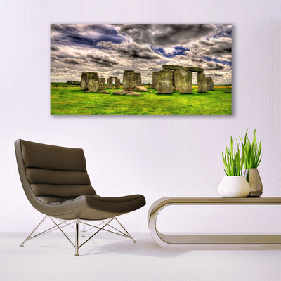 Glass Print Stones landscape grey green