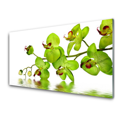 Glass Print Flowers floral green