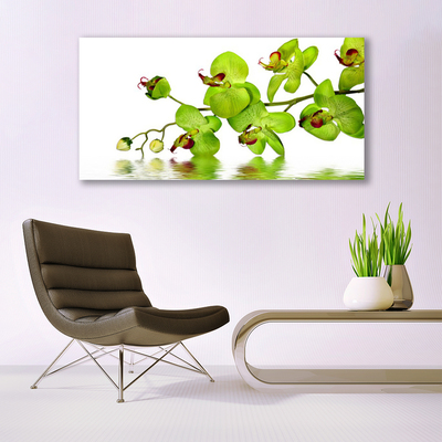 Glass Print Flowers floral green