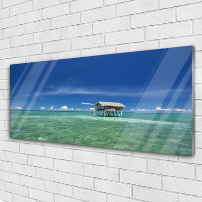 Glass Print Sea landscape blue