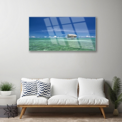 Glass Print Sea landscape blue