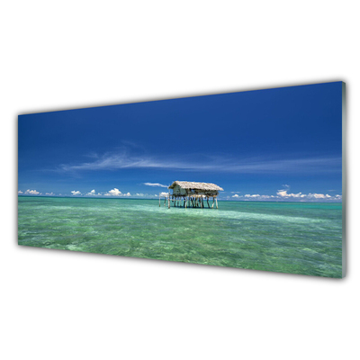 Glass Print Sea landscape blue