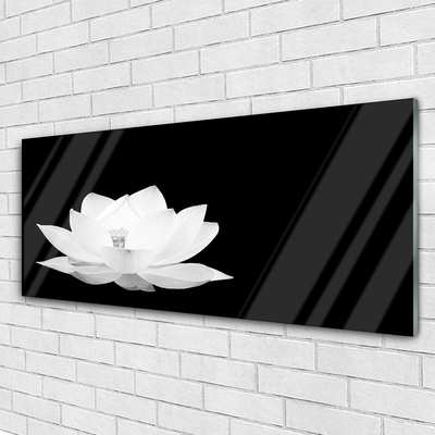 Glass Print Flower floral white