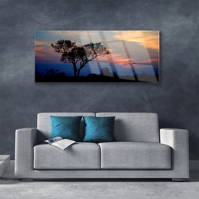 Glass Print Tree nature black