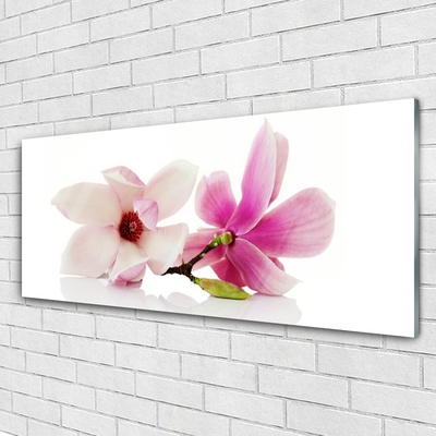 Glass Print Flowers floral pink white