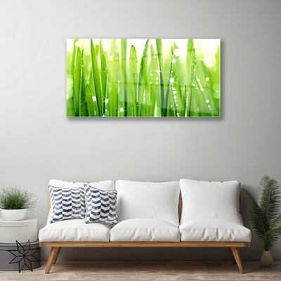 Glass Print Grass floral green