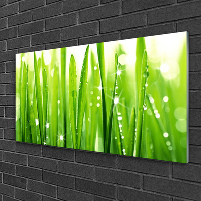 Glass Print Grass floral green