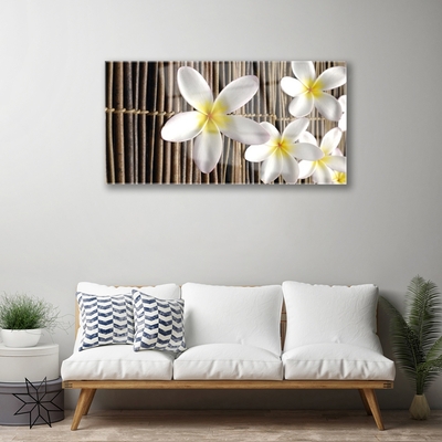 Glass Print Flowers floral white