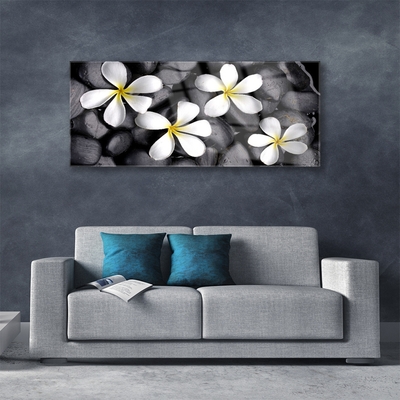 Glass Print Flowers floral white