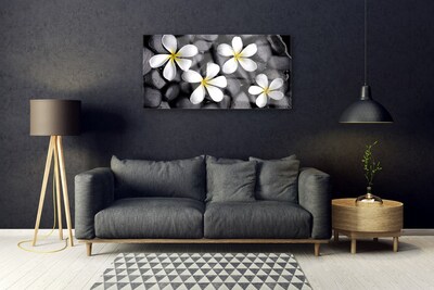 Glass Print Flowers floral white