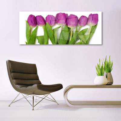 Glass Print Tulips floral red green