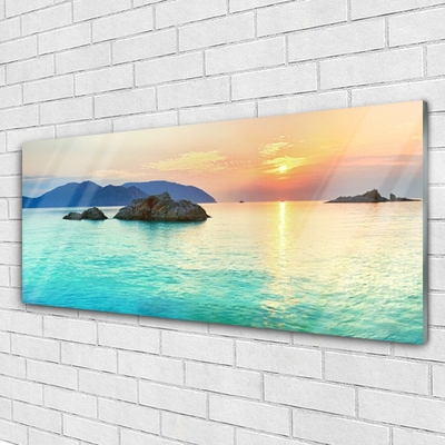 Glass Print Sea landscape blue