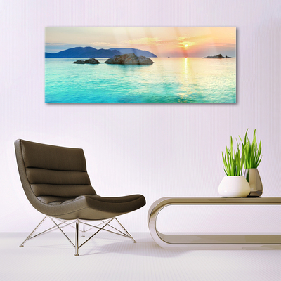 Glass Print Sea landscape blue