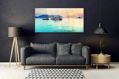 Glass Print Sea landscape blue