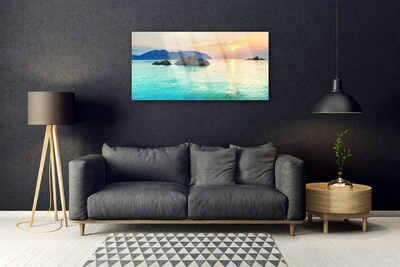 Glass Print Sea landscape blue