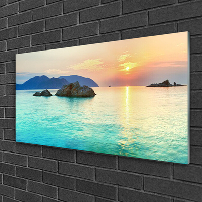 Glass Print Sea landscape blue