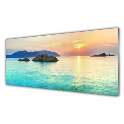 Glass Print Sea landscape blue