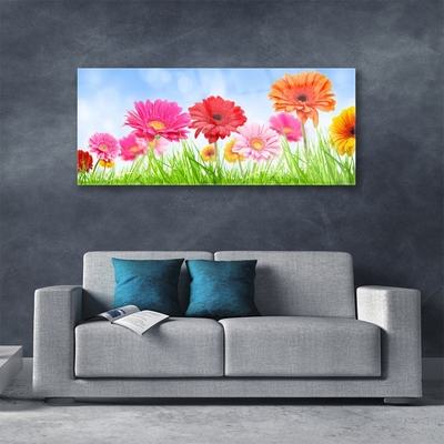 Glass Print Flowers grass floral multi