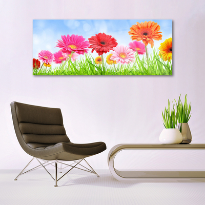 Glass Print Flowers grass floral multi