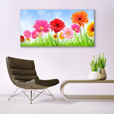 Glass Print Flowers grass floral multi