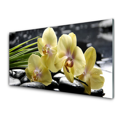 Glass Print Flowers floral yellow