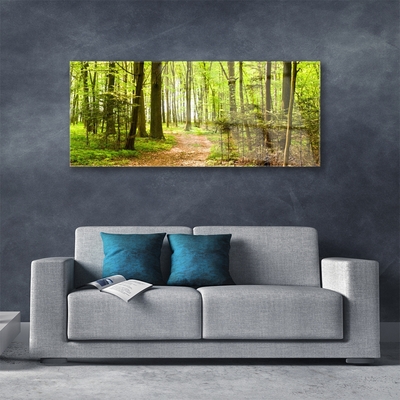 Glass Print Forest nature brown green