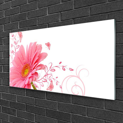 Glass Print Flower floral pink