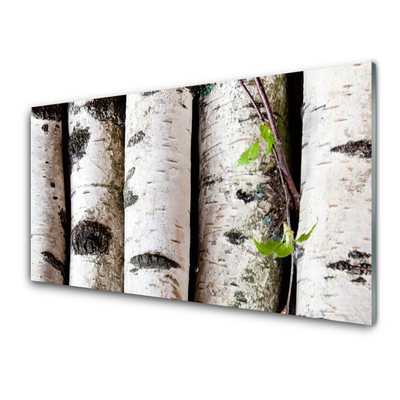 Glass Print Trees nature white black