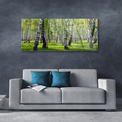 Glass Print Forest nature black white green