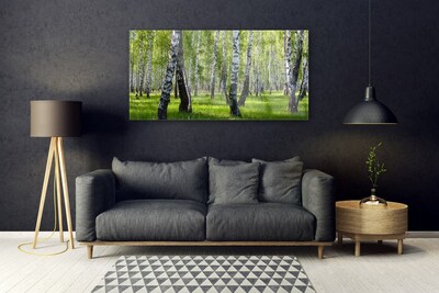 Glass Print Forest nature black white green