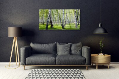 Glass Print Forest nature black white green