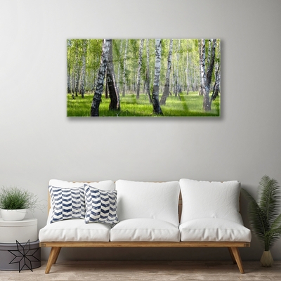 Glass Print Forest nature black white green