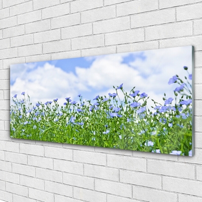 Glass Print Flowers nature purple green