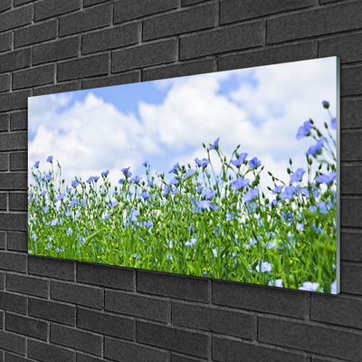 Glass Print Flowers nature purple green