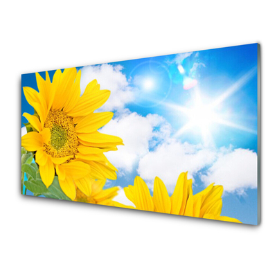 Glass Print Flowers floral yellow