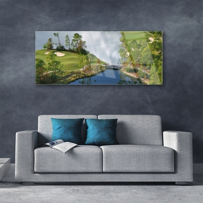 Glass Print Lake nature blue